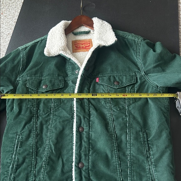 Levi's Pine Green Corduroy Sherpa Lined Jacket with Sherpa Collar - Picture 4 of 5